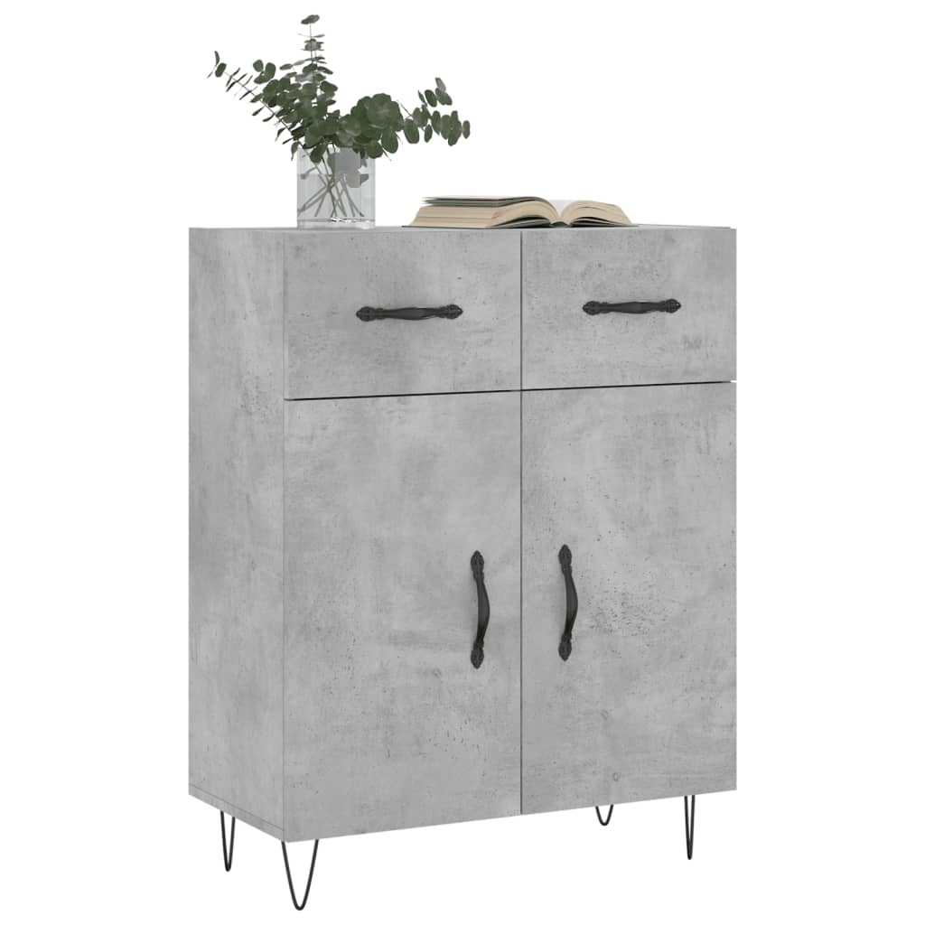 VidaXL Dressoir 69,5x34x90 cm bewerkt hout betongrijs