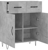 VidaXL Dressoir 69,5x34x90 cm bewerkt hout betongrijs