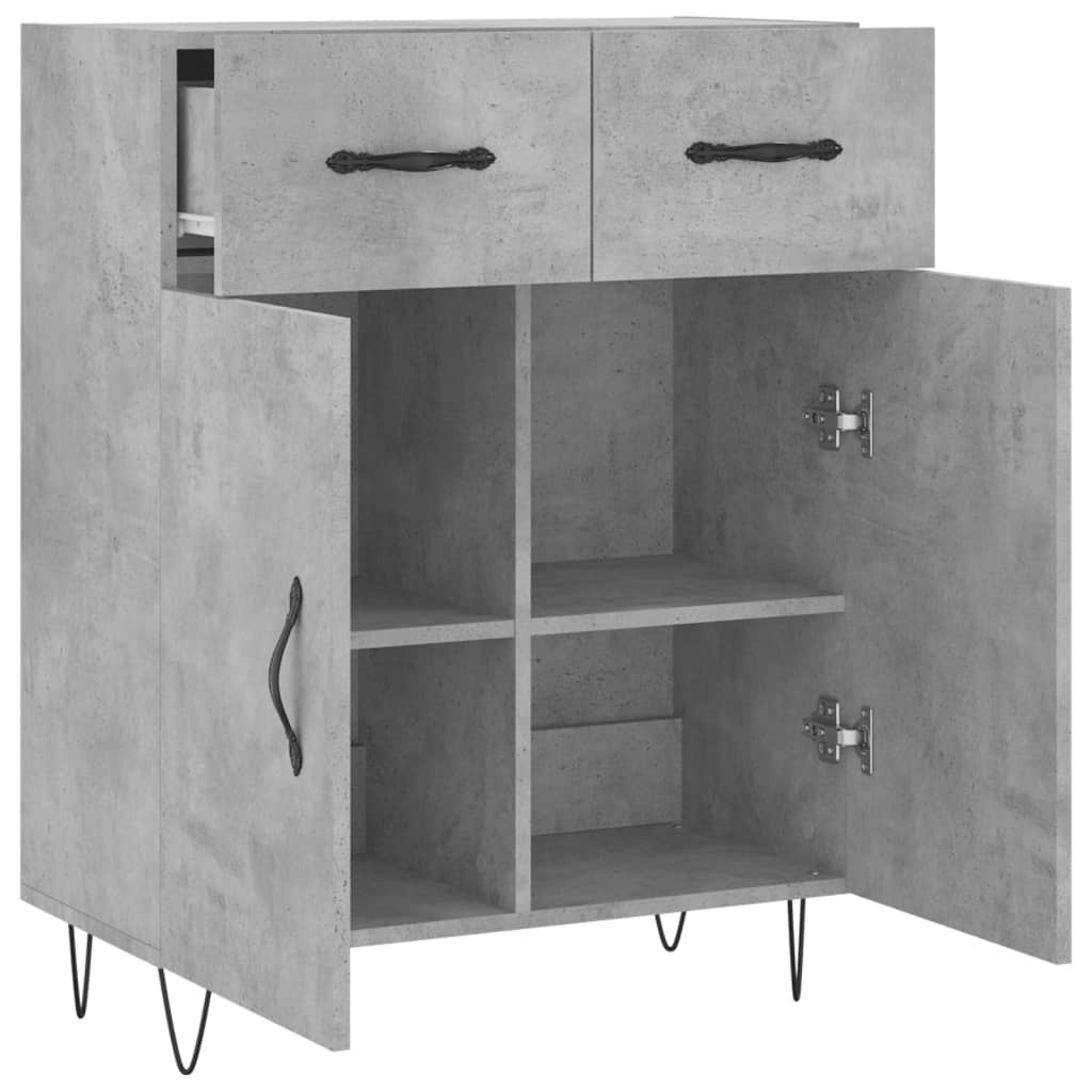 VidaXL Dressoir 69,5x34x90 cm bewerkt hout betongrijs