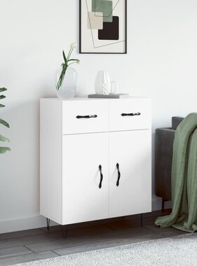 VidaXL Dressoir 69,5x34x90 cm bewerkt hout hoogglans wit