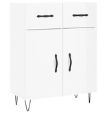 VidaXL Dressoir 69,5x34x90 cm bewerkt hout hoogglans wit