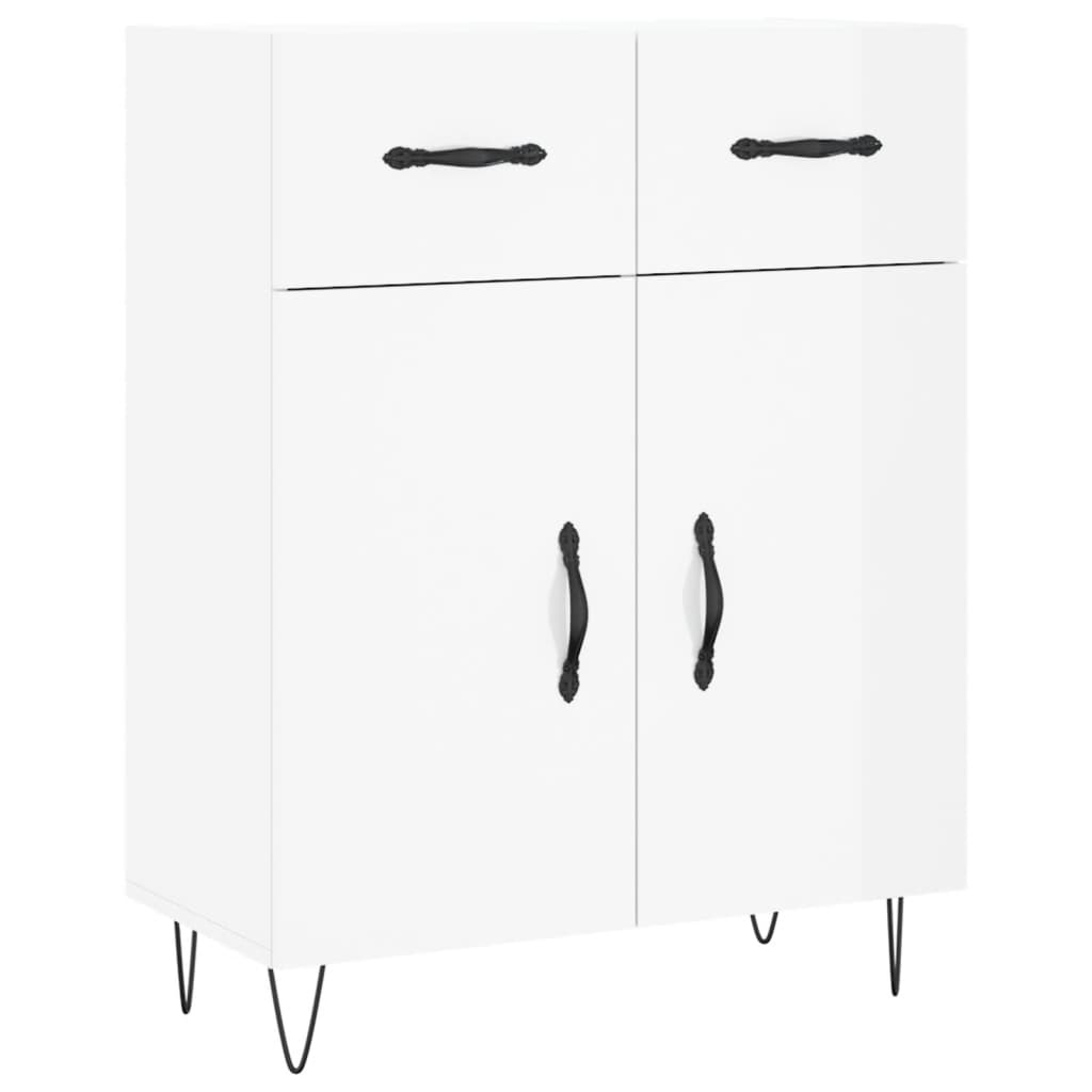 VidaXL Dressoir 69,5x34x90 cm bewerkt hout hoogglans wit