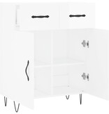 VidaXL Dressoir 69,5x34x90 cm bewerkt hout hoogglans wit