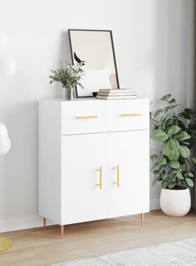 VidaXL Dressoir 69,5x34x90 cm bewerkt hout wit