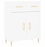 VidaXL Dressoir 69,5x34x90 cm bewerkt hout wit