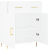 VidaXL Dressoir 69,5x34x90 cm bewerkt hout wit