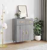 VidaXL Dressoir 69,5x34x90 cm bewerkt hout grijs sonoma eikenkleurig