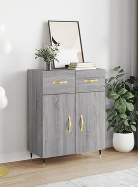 VidaXL Dressoir 69,5x34x90 cm bewerkt hout grijs sonoma eikenkleurig