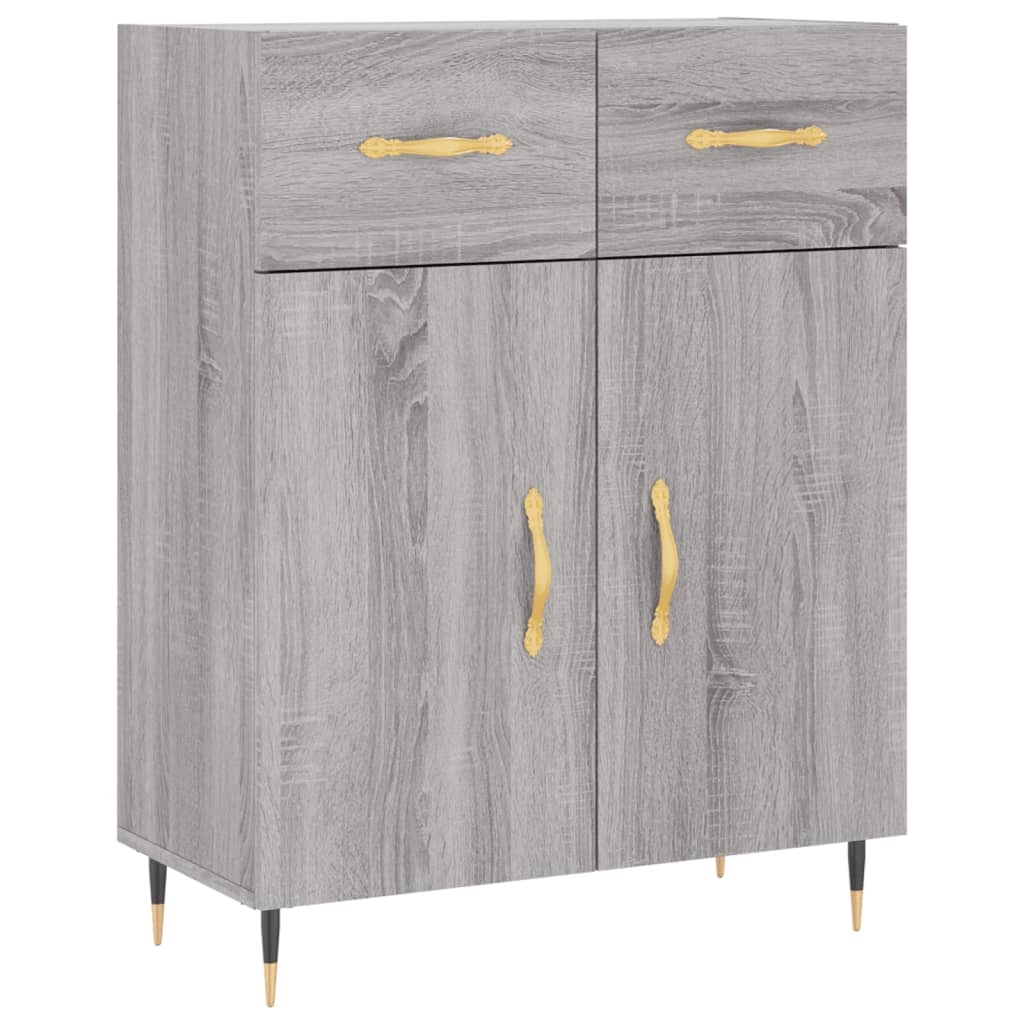 VidaXL Dressoir 69,5x34x90 cm bewerkt hout grijs sonoma eikenkleurig