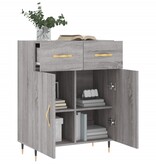 VidaXL Dressoir 69,5x34x90 cm bewerkt hout grijs sonoma eikenkleurig