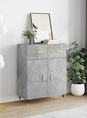VidaXL Dressoir 69,5x34x90 cm bewerkt hout betongrijs