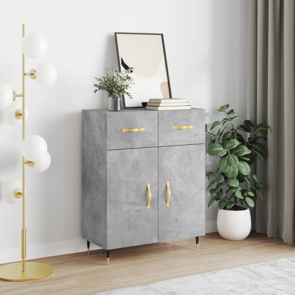VidaXL Dressoir 69,5x34x90 cm bewerkt hout betongrijs
