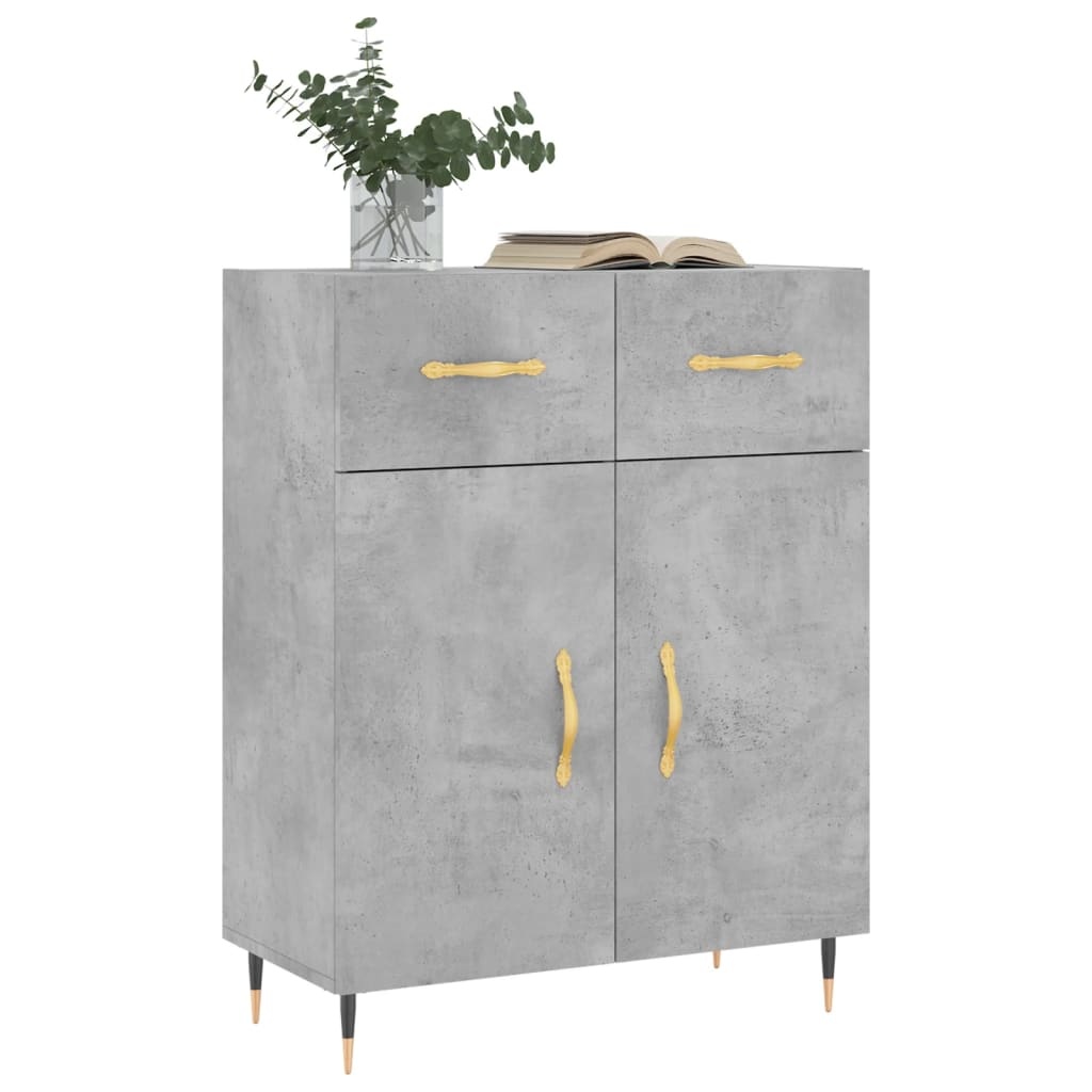 VidaXL Dressoir 69,5x34x90 cm bewerkt hout betongrijs