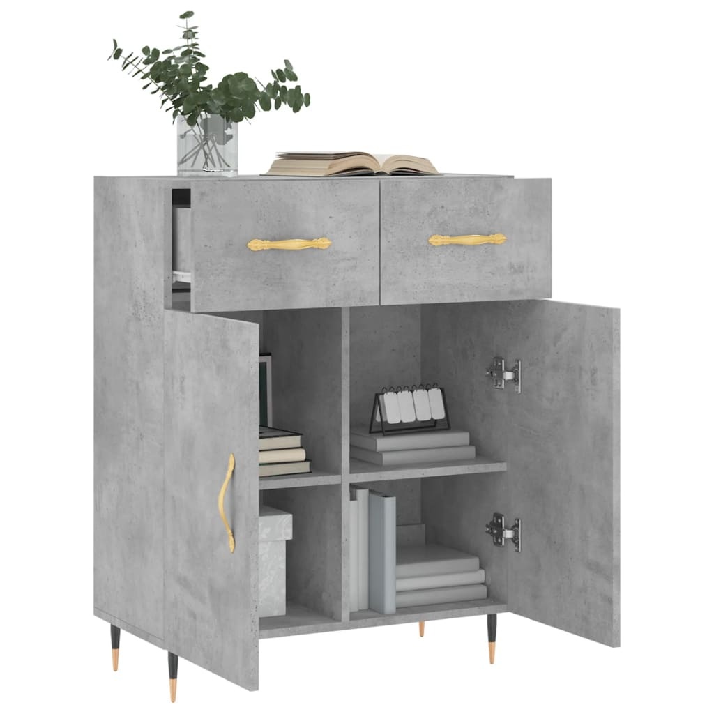 VidaXL Dressoir 69,5x34x90 cm bewerkt hout betongrijs