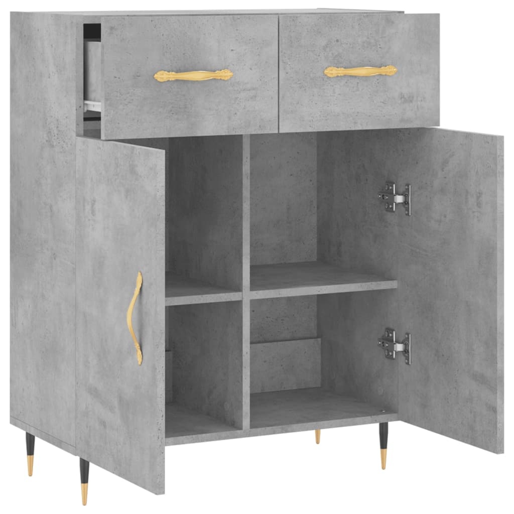 VidaXL Dressoir 69,5x34x90 cm bewerkt hout betongrijs