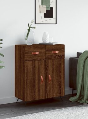 VidaXL Dressoir 69,5x34x90 cm bewerkt hout bruineikenkleurig