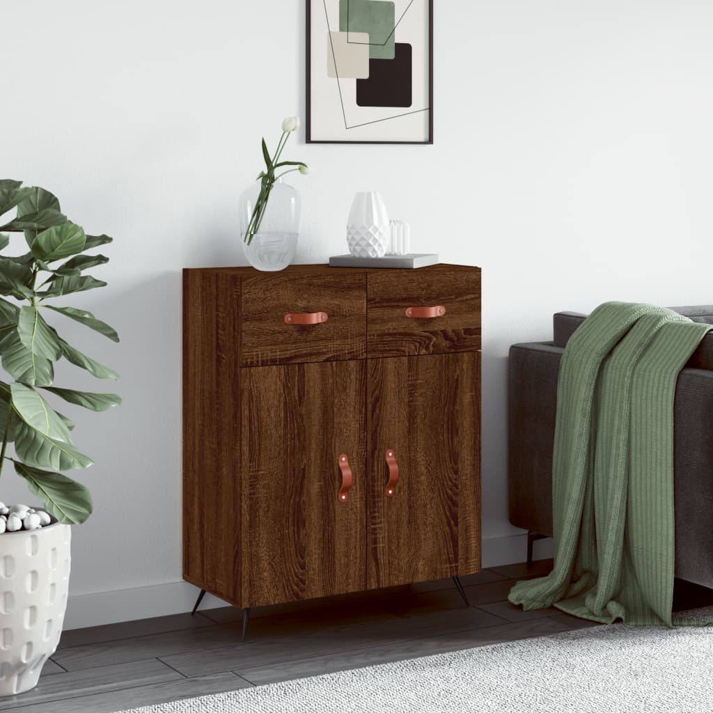 VidaXL Dressoir 69,5x34x90 cm bewerkt hout bruineikenkleurig