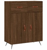 VidaXL Dressoir 69,5x34x90 cm bewerkt hout bruineikenkleurig