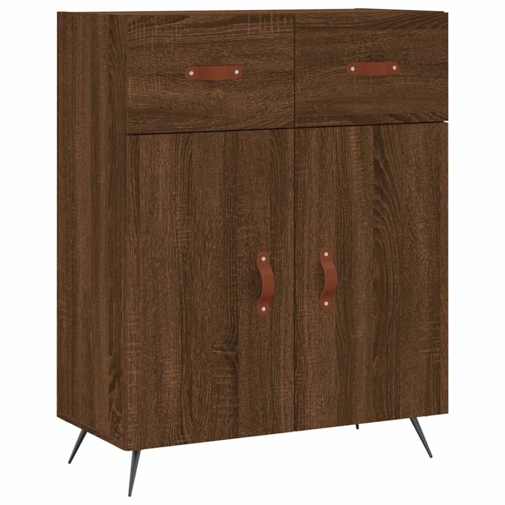 VidaXL Dressoir 69,5x34x90 cm bewerkt hout bruineikenkleurig