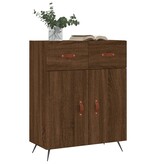 VidaXL Dressoir 69,5x34x90 cm bewerkt hout bruineikenkleurig