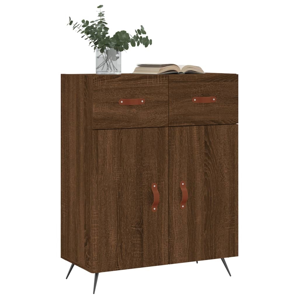 VidaXL Dressoir 69,5x34x90 cm bewerkt hout bruineikenkleurig