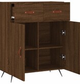 VidaXL Dressoir 69,5x34x90 cm bewerkt hout bruineikenkleurig