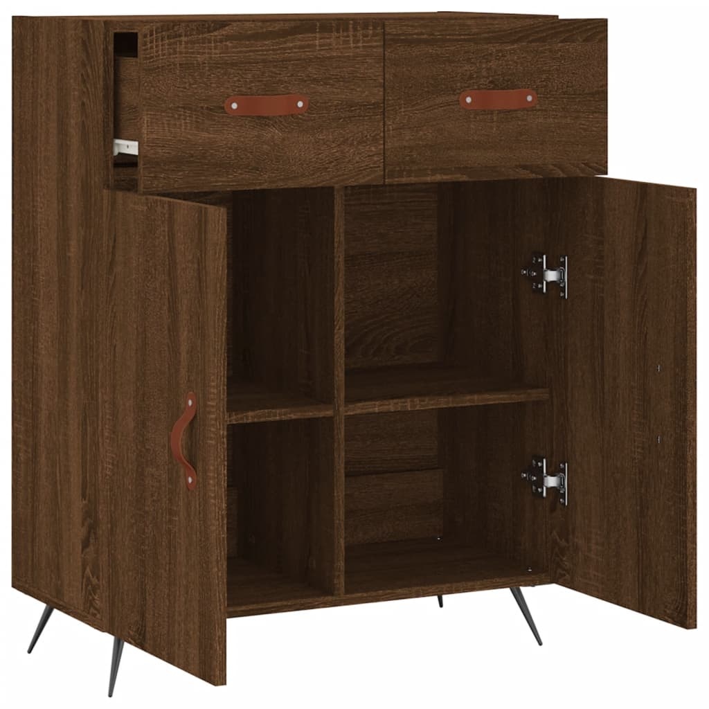 VidaXL Dressoir 69,5x34x90 cm bewerkt hout bruineikenkleurig