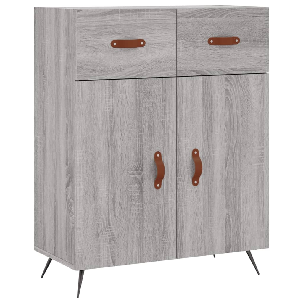 VidaXL Dressoir 69,5x34x90 cm bewerkt hout grijs sonoma eikenkleurig
