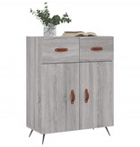 VidaXL Dressoir 69,5x34x90 cm bewerkt hout grijs sonoma eikenkleurig