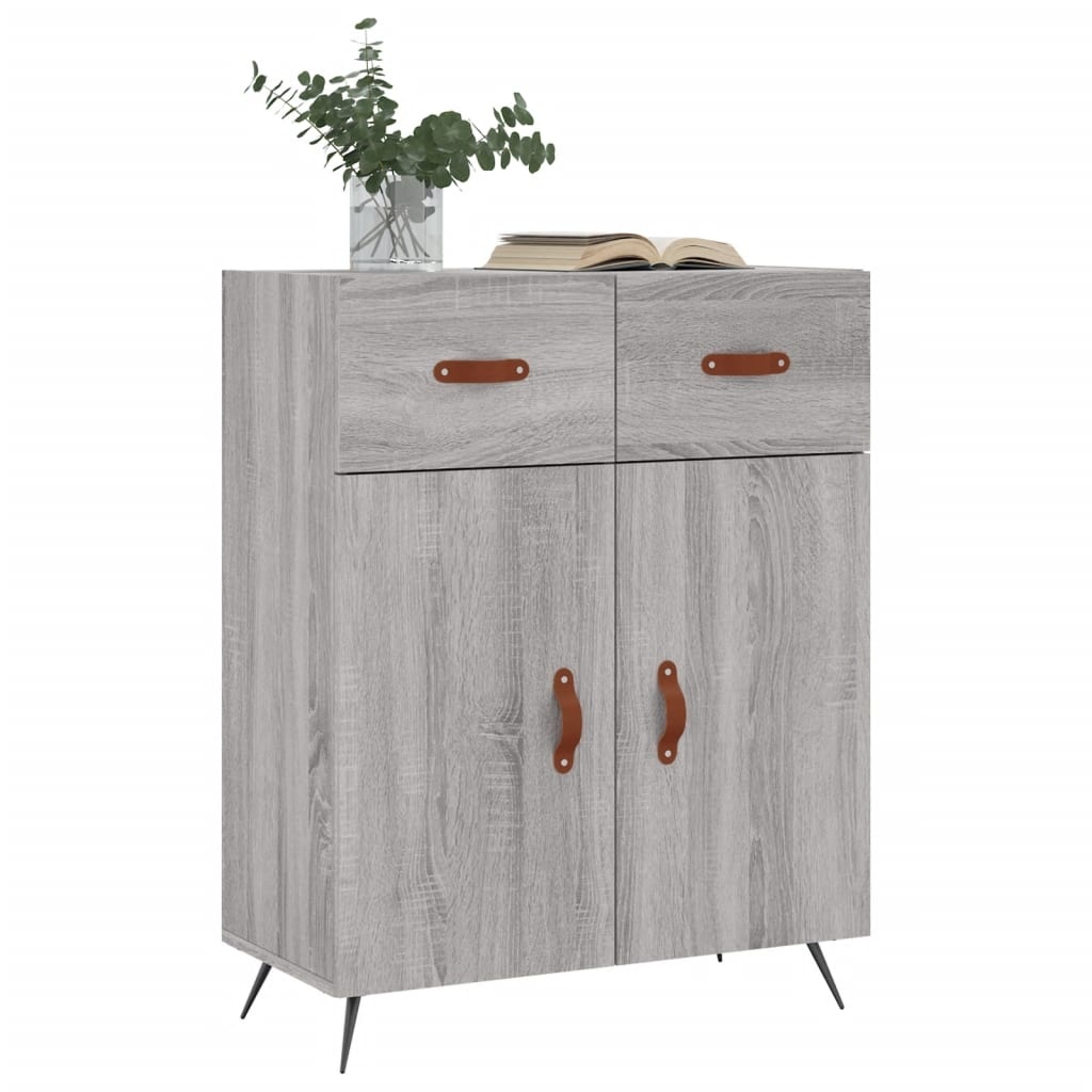 VidaXL Dressoir 69,5x34x90 cm bewerkt hout grijs sonoma eikenkleurig