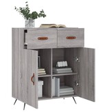 VidaXL Dressoir 69,5x34x90 cm bewerkt hout grijs sonoma eikenkleurig