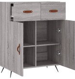 VidaXL Dressoir 69,5x34x90 cm bewerkt hout grijs sonoma eikenkleurig