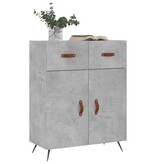 VidaXL Dressoir 69,5x34x90 cm bewerkt hout betongrijs