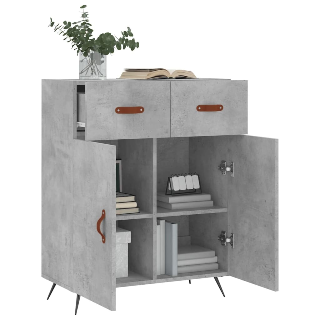 VidaXL Dressoir 69,5x34x90 cm bewerkt hout betongrijs