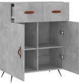 VidaXL Dressoir 69,5x34x90 cm bewerkt hout betongrijs