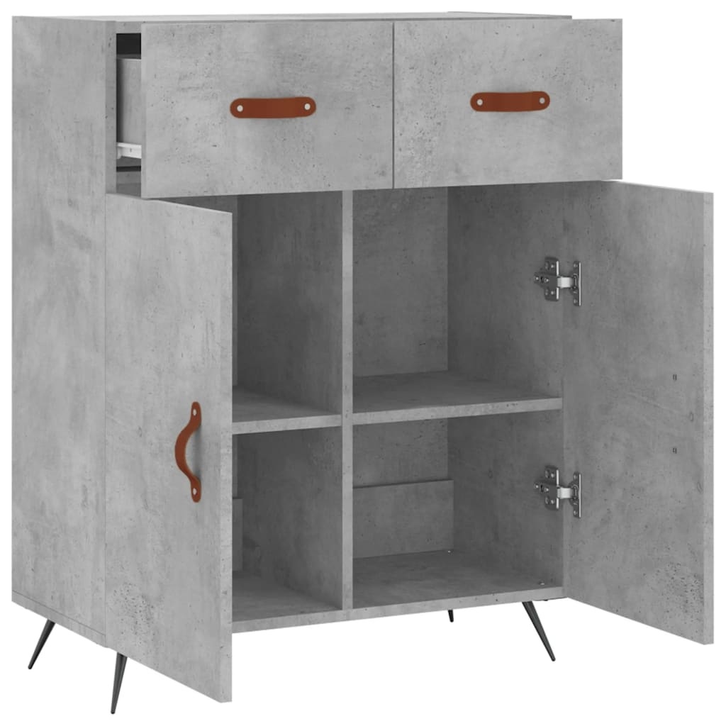 VidaXL Dressoir 69,5x34x90 cm bewerkt hout betongrijs