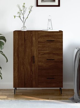 VidaXL Dressoir 69,5x34x90 cm bewerkt hout bruineikenkleurig