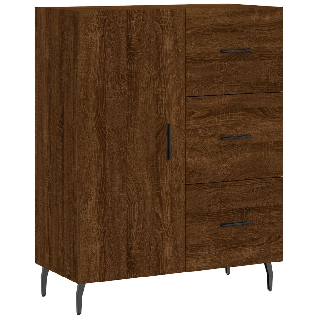 VidaXL Dressoir 69,5x34x90 cm bewerkt hout bruineikenkleurig