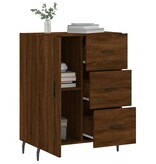 VidaXL Dressoir 69,5x34x90 cm bewerkt hout bruineikenkleurig