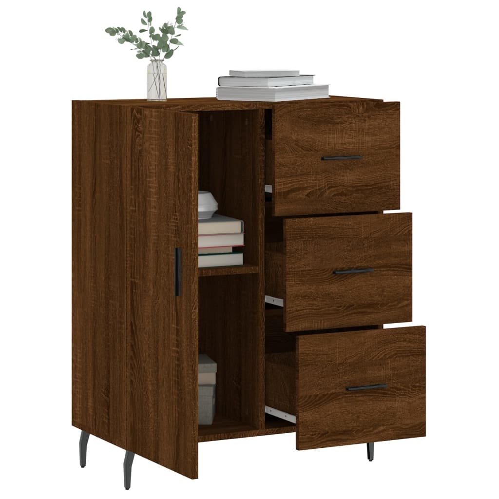 VidaXL Dressoir 69,5x34x90 cm bewerkt hout bruineikenkleurig