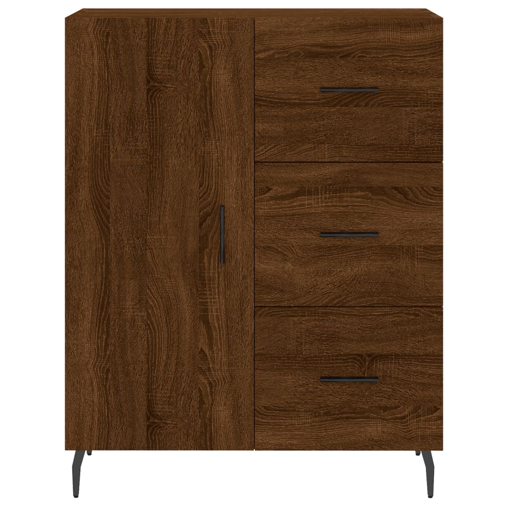 VidaXL Dressoir 69,5x34x90 cm bewerkt hout bruineikenkleurig