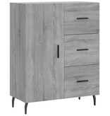 VidaXL Dressoir 69,5x34x90 cm bewerkt hout grijs sonoma eikenkleurig