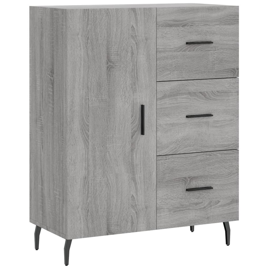 VidaXL Dressoir 69,5x34x90 cm bewerkt hout grijs sonoma eikenkleurig