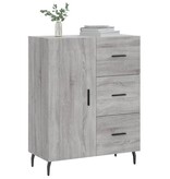 VidaXL Dressoir 69,5x34x90 cm bewerkt hout grijs sonoma eikenkleurig