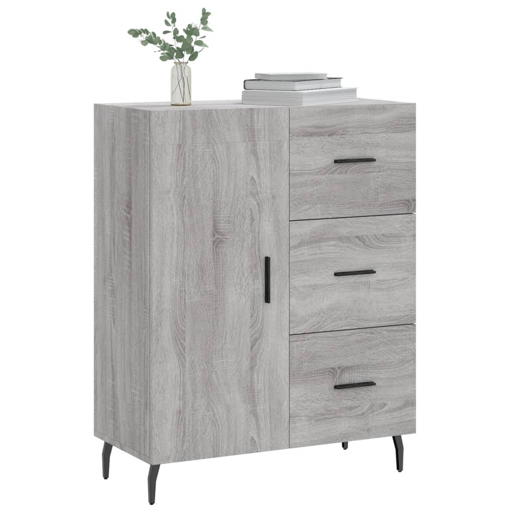 VidaXL Dressoir 69,5x34x90 cm bewerkt hout grijs sonoma eikenkleurig