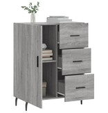 VidaXL Dressoir 69,5x34x90 cm bewerkt hout grijs sonoma eikenkleurig