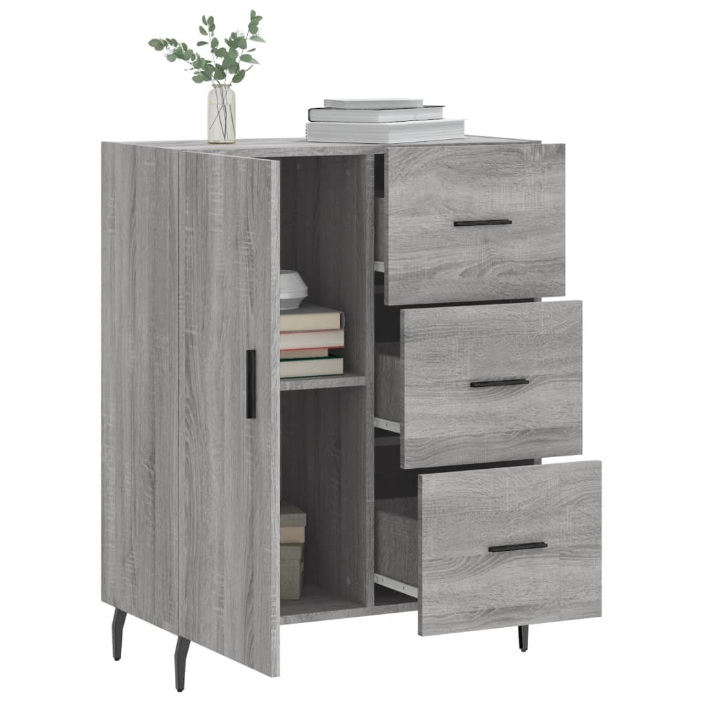 VidaXL Dressoir 69,5x34x90 cm bewerkt hout grijs sonoma eikenkleurig