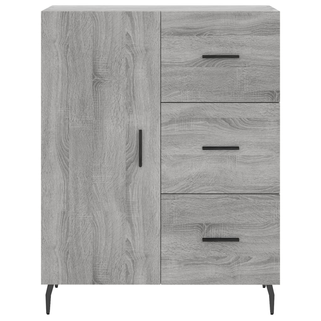 VidaXL Dressoir 69,5x34x90 cm bewerkt hout grijs sonoma eikenkleurig