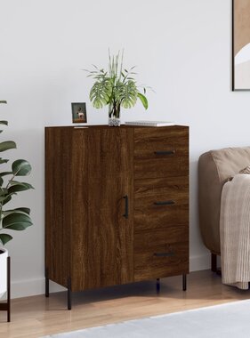 VidaXL Dressoir 69,5x34x90 cm bewerkt hout bruineikenkleurig