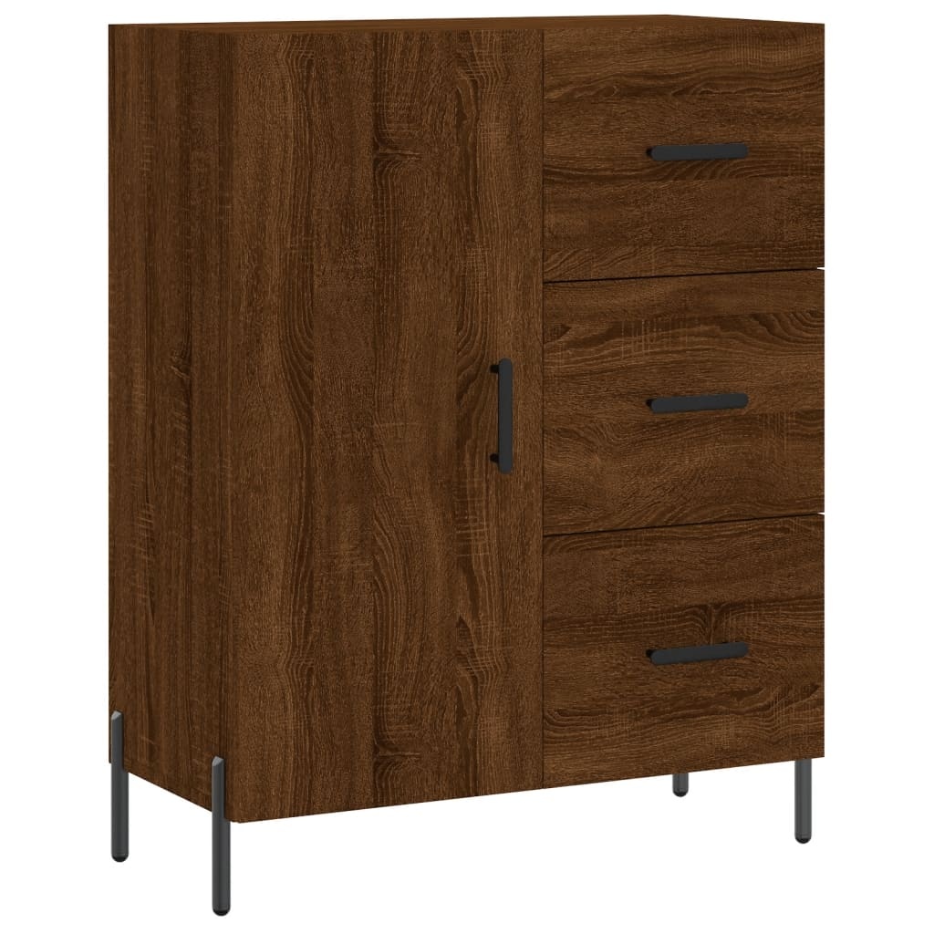 VidaXL Dressoir 69,5x34x90 cm bewerkt hout bruineikenkleurig